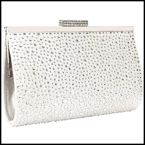 Sparkling Rhinestone Clutch Purse Elegant Evening Party Handbag with Removable - Picture 2 of 6